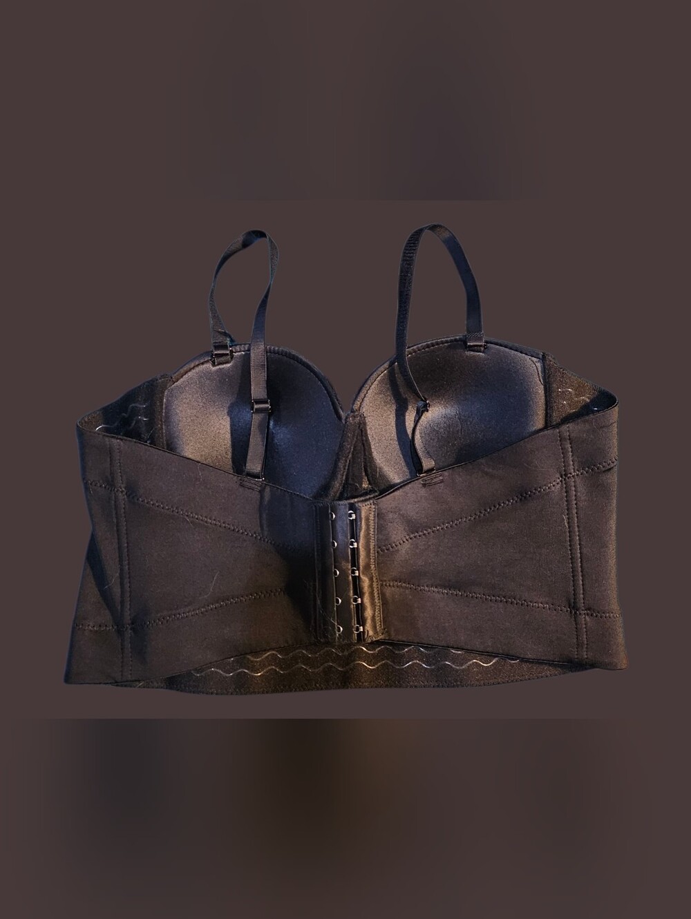 Black Beaded Spaghetti-Strap Corsette Top - Picture 2 of 6